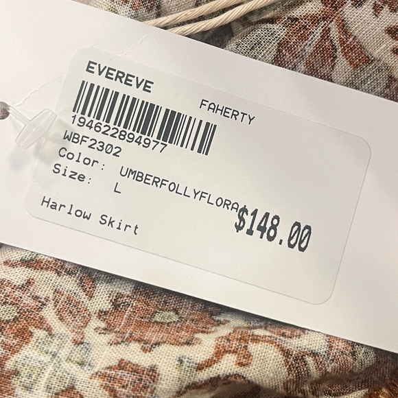 NWT Faherty Umber Folly Floral Harlow Skirt Size L - Picture 6 of 6